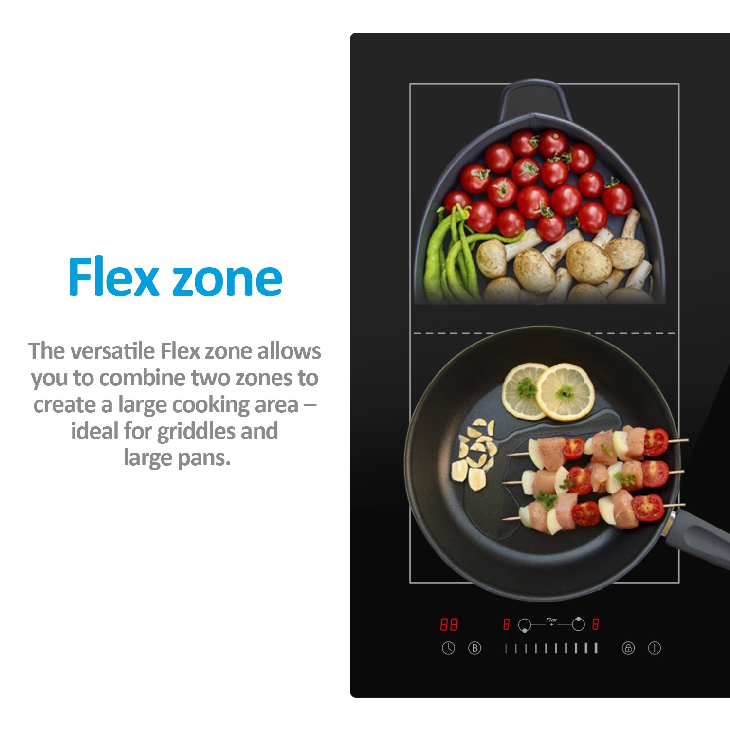electriQ 90cm 5 Zone Induction Hob with Flex Zone electriQ