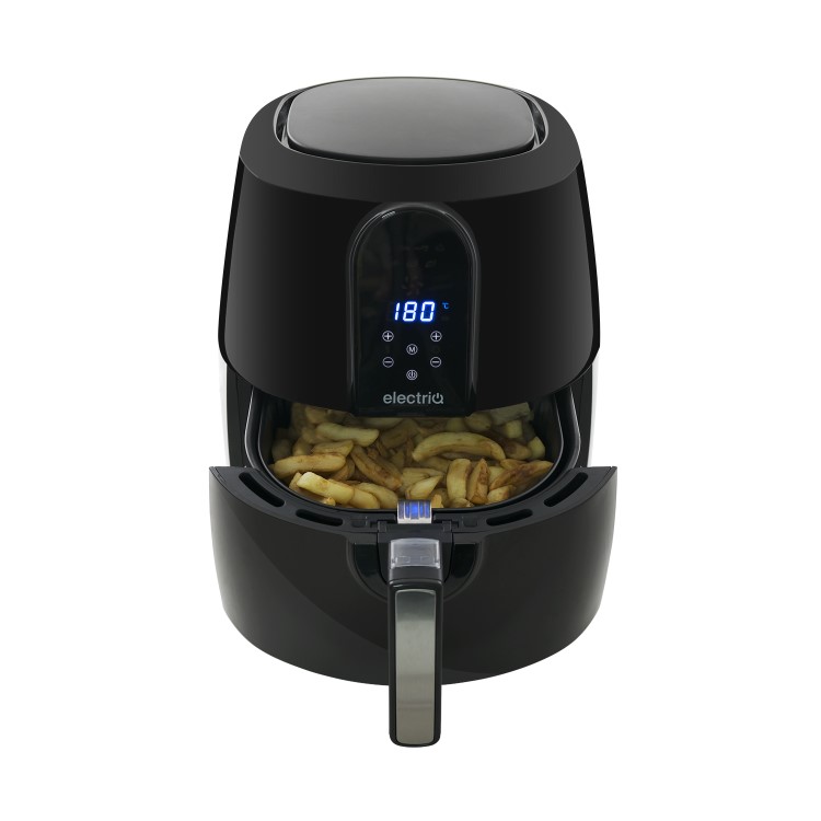 GRADE A1 - electriQ Digital Health Air Fryer XXL 5.2L 1800W with Digital Controls and Divider