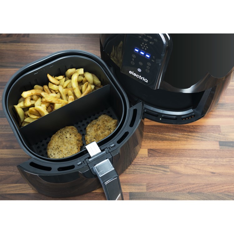 GRADE A1 - electriQ Digital Health Air Fryer XXL 5.2L 1800W with Digital Controls and Divider