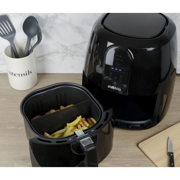 GRADE A1 - electriQ Digital Health Air Fryer XXL 5.2L 1800W with Digital Controls and Divider