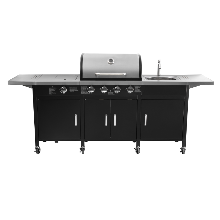 GRADE A2 - The Texas Outdoor Elite BBQ Kitchen with Free Accessories
