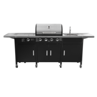 GRADE A2 - The Texas Outdoor Elite BBQ Kitchen with Free Accessories