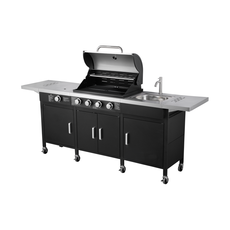 GRADE A2 - The Texas Outdoor Elite BBQ Kitchen with Free Accessories