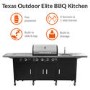 The Texas Outdoor Elite 4 Burner Gas BBQ Kitchen in Black