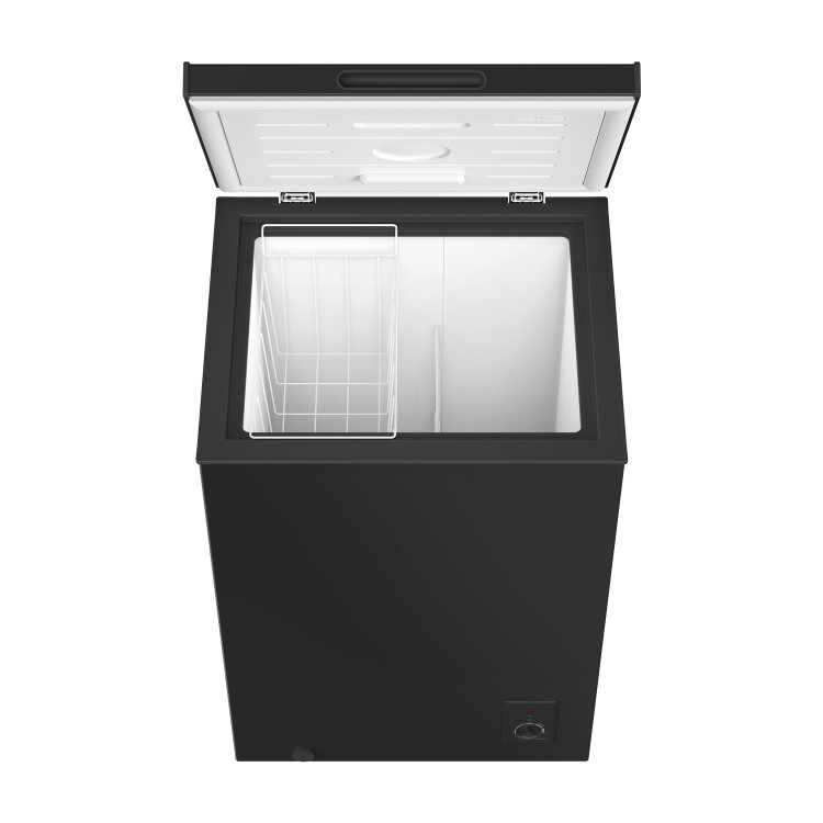 electriQ 99 Litre Chest Freezer With Outbuilding Use - Black