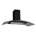 EIQCURV100ENBL electriQ 100cm Curved Glass Chimney Cooker Hood - Black
