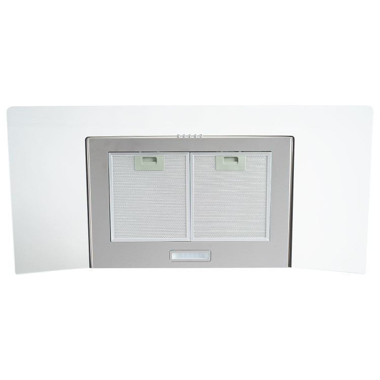 electriQ 100cm Curved Glass Chimney Cooker Hood - Stainless Steel