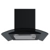 electriQ 60cm Curved Glass Touch Control Chimney Cooker Hood - Black