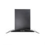 GRADE A2 - electriQ 60cm Satin Black Curved Glass Push Button Control Chimney Cooker Hood 