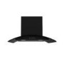 GRADE A2 - electriQ 60cm Satin Black Curved Glass Push Button Control Chimney Cooker Hood 
