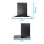 GRADE A2 - electriQ 60cm Satin Black Curved Glass Push Button Control Chimney Cooker Hood 