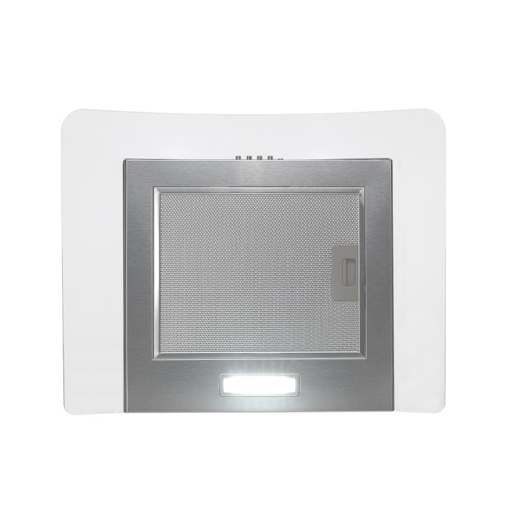 GRADE A1 - electriQ 60cm Curved Glass Chimney Cooker Hood - Stainless Steel