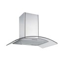 EIQCURV60EN electriQ 60cm Curved Glass Chimney Hood - Stainless Steel