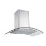 Refurbished electriQ EIQCURV60EN 60cm Curved Glass Chimney Cooker Hood Stainless Steel