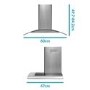 Refurbished electriQ EIQCURV60EN 60cm Curved Glass Chimney Cooker Hood Stainless Steel