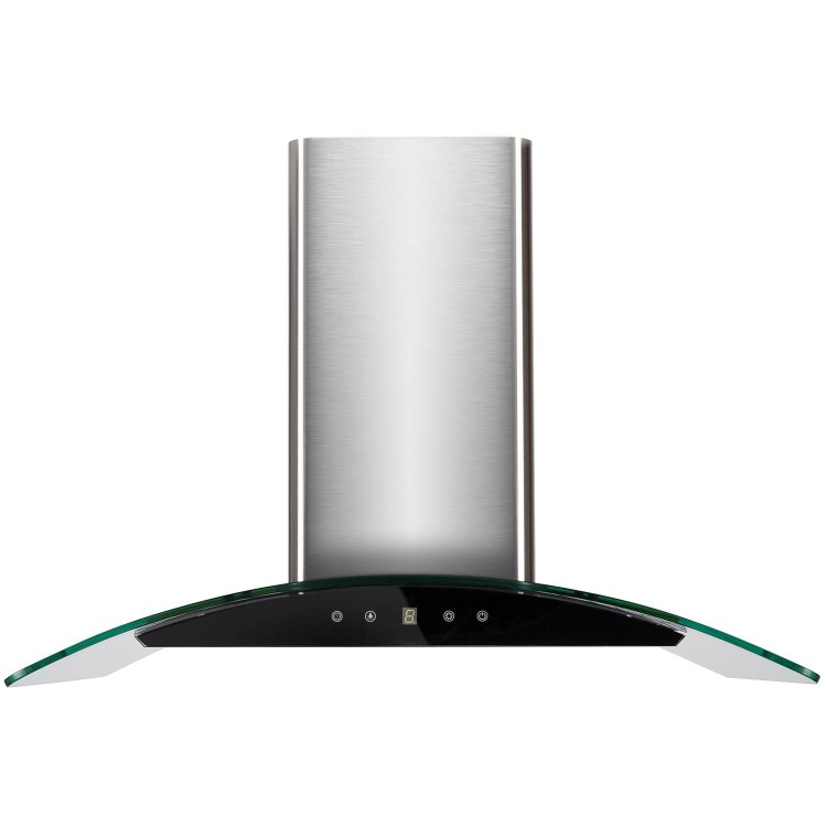 electriQ 60cm Touch Control Curved Glass Cooker Hood - Stainless Steel