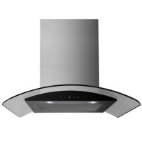 GRADE A2 - electriQ 60cm Stainless Curved Glass Touch Control Chimney Cooker Hood - 5 Year warranty