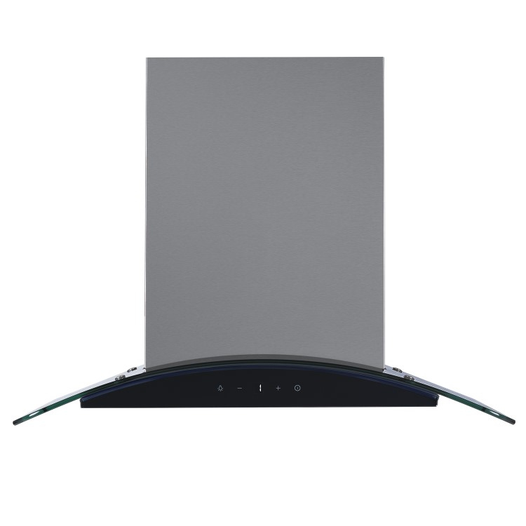 electriQ 60cm Curved Glass Touch Control Chimney Cooker Hood - Stainless Steel
