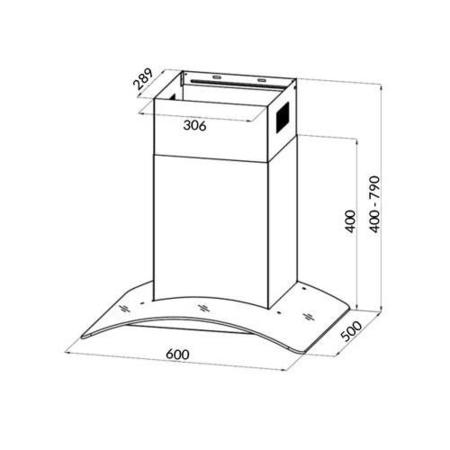 GRADE A2 - electriQ 60cm Stainless Curved Glass Touch Control Chimney Cooker Hood - 5 Year warranty