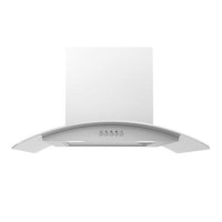 electriQ 60cm Curved Glass White Push Button Chimney Cooker Hood  -  5 Year warranty