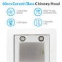 electriQ 60cm Curved Glass White Push Button Chimney Cooker Hood  -  5 Year warranty