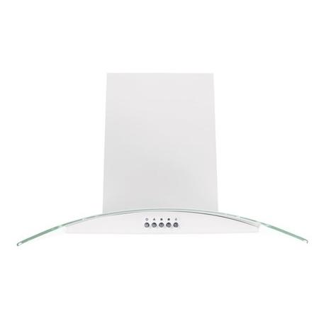 electriQ 60cm Curved Glass White Push Button Chimney Cooker Hood  -  5 Year warranty