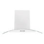 electriQ 60cm Curved Glass White Push Button Chimney Cooker Hood  -  5 Year warranty