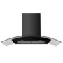 GRADE A2 - electriQ 90cm Satin Black Curved Glass Touch Control Chimney Cooker Hood  -  5 Years warranty