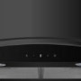 GRADE A2 - electriQ 90cm Satin Black Curved Glass Touch Control Chimney Cooker Hood  -  5 Years warranty