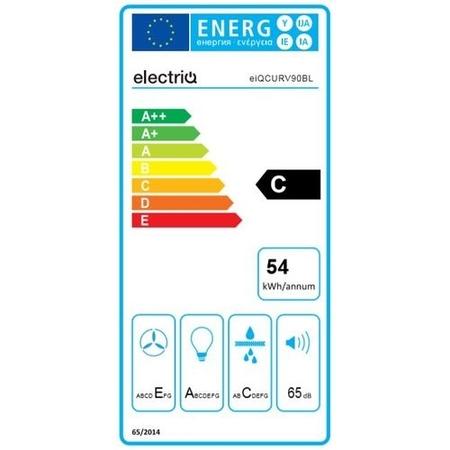 GRADE A2 - electriQ 90cm Curved Glass Satin Black Push Button Chimney Cooker Hood  -  5 Year warranty