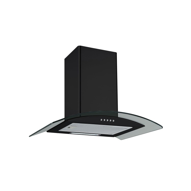 GRADE A3 - electriQ 90cm Curved Glass Cooker Hood - Black