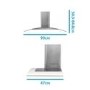 electriQ 90cm Curved Glass Chimney Cooker Hood - Stainless Steel