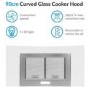 electriQ 90cm Curved Glass Chimney Cooker Hood - Stainless Steel