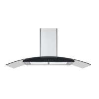 Refurbished electriQ EIQCURV90SCTOUCHA 90cm Touch Control Curved Glass Cooker Hood Stainless Steel