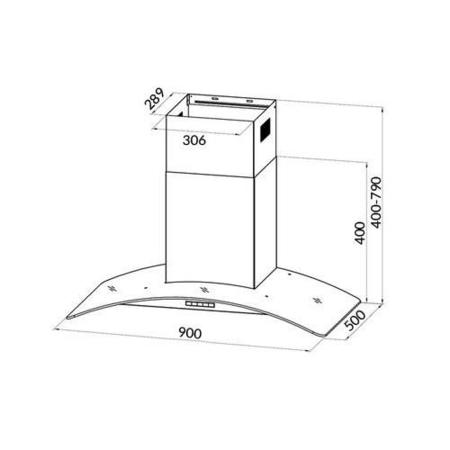 GRADE A2 - electriQ 90cm Stainless Steel Curved Glass Touch Control Chimney Cooker Hood  - 5 Year warranty