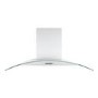 electriQ 90cm White Curved Glass Push Button Control Chimney Cooker Hood  - 5 Years warranty
