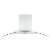 electriQ 90cm White Curved Glass Push Button Control Chimney Cooker Hood  - 5 Years warranty