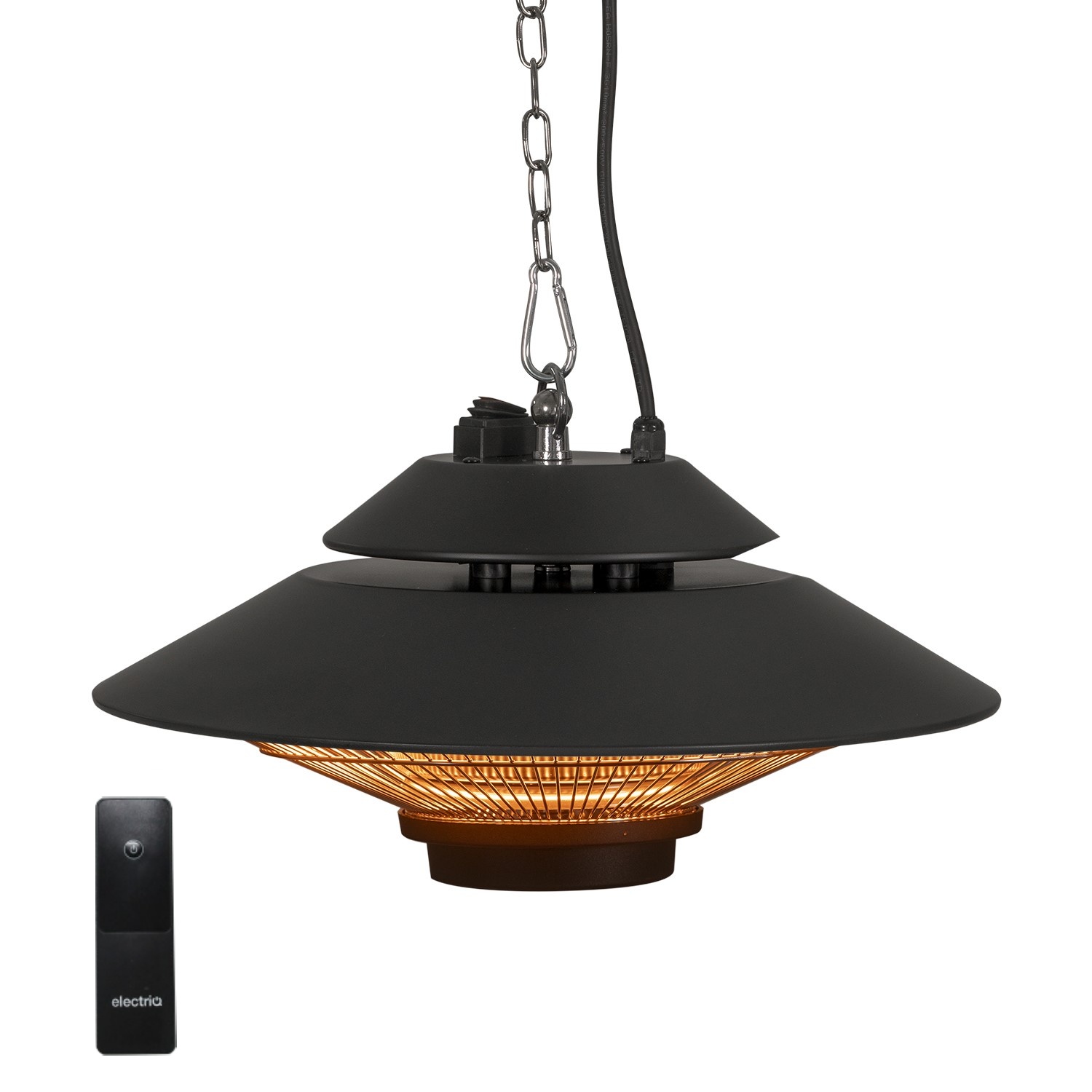 electriQ Hanging Electric Patio Heater with Remote 1500w electriQ