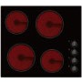 electriQ Ceramic 60cm Black Glass Hob With Knob Control 