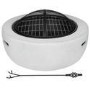 Refurbished electriQ Round Stone Wood or Charcoal Burning BBQ Fire Pit - Light Grey