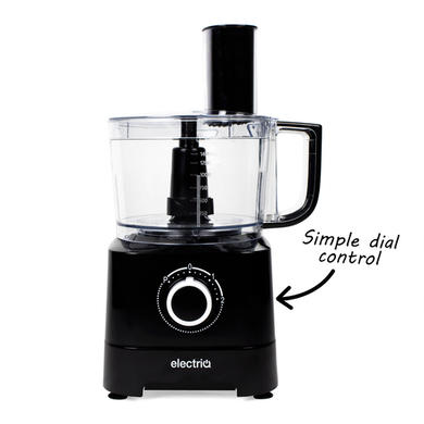electriQ 6-in-1 700W Multifunctional Compact Food Processor - Stainless Steel & Black