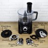 electriQ 6-in-1 700W Multifunctional Compact Food Processor - Stainless Steel &amp; Black