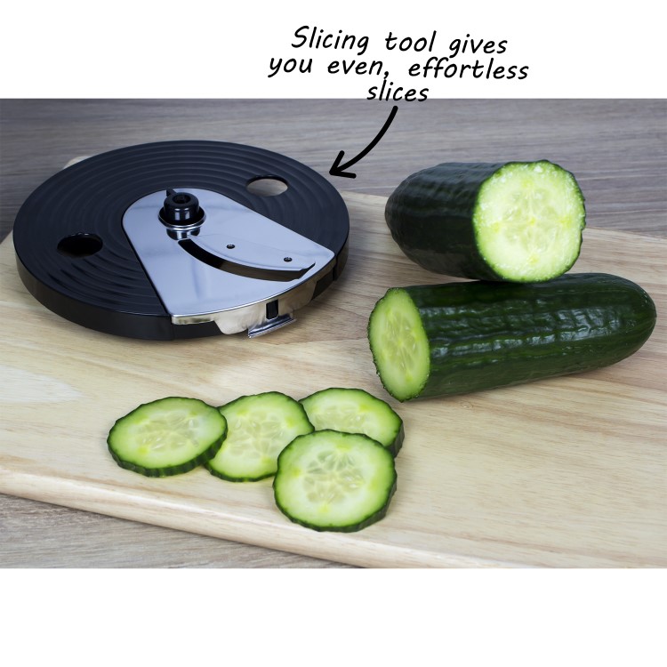 electriQ 6-in-1 700W Multifunctional Compact Food Processor - Stainless Steel & Black