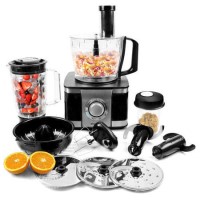 GRADE A2 - electriQ 10-in-1 1100W Multifunctional Food Processor in Stainless Steel and Black