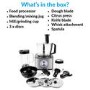 Refurbished electriQ 10-in-1 1100W Multifunctional Food Processor with Blender in Stainless Steel and Black