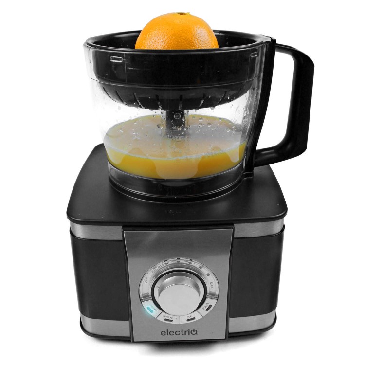 GRADE A2 - electriQ 10-in-1 1100W Multifunctional Food Processor in Stainless Steel and Black