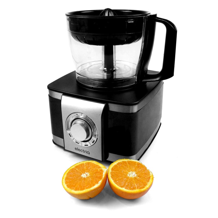 GRADE A2 - electriQ 10-in-1 1100W Multifunctional Food Processor in Stainless Steel and Black