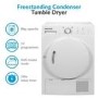 Refurbished electriQ EIQFSTDC8 Freestanding Condenser 8KG Tumble Dryer