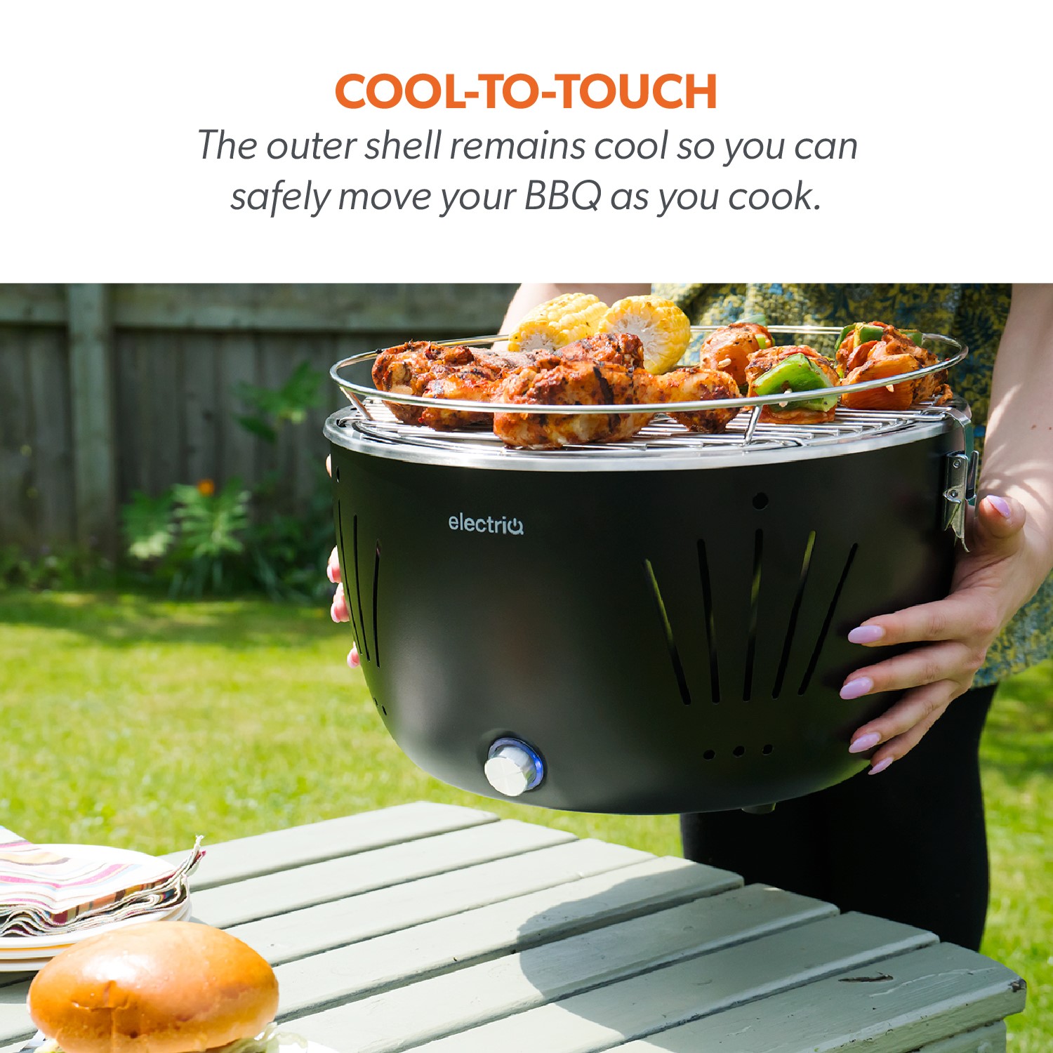 Portable Smokeless Charcoal BBQ Grill - Lotus Style with Fan - With Bag and  Pizza Pan | electriQ