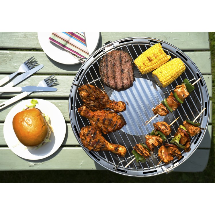 Refurbished electriQ Portable Smokeless Charcoal BBQ Lotus Style Grill with Fan